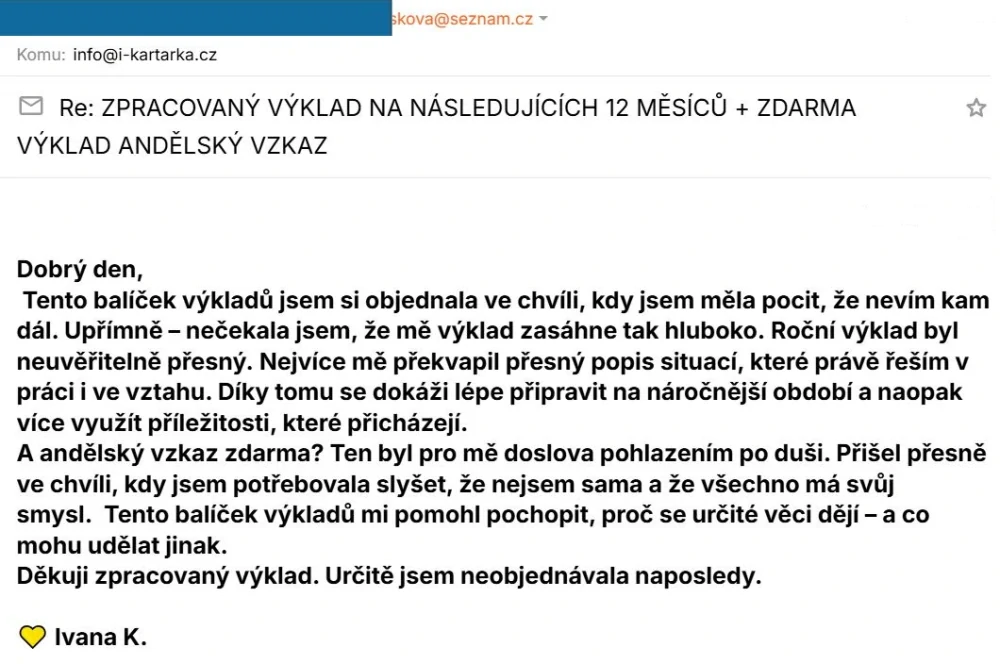 AKCE NA BALÍČEK - VÝKLAD NA NÁSLEDUJÍCÍCH 12 MĚSÍCŮ + VÝKLAD ANDĚLSKÝ VZKAZ