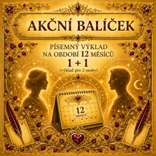 AKČNÍ BALÍČEK VÝKLADŮ - PÍSEMNÝ VÝKLAD NA OBDOBÍ 12 MĚSÍCŮ 1+1 (výklad pro 2 osoby)